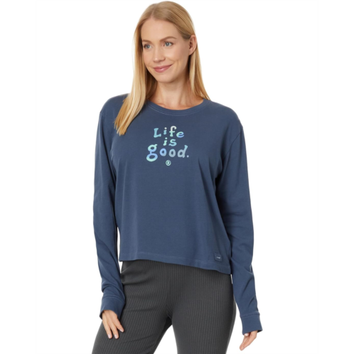 Life is Good Lig Vintage Stacked Airbrush Long Sleeve Boxy Crusher Tee