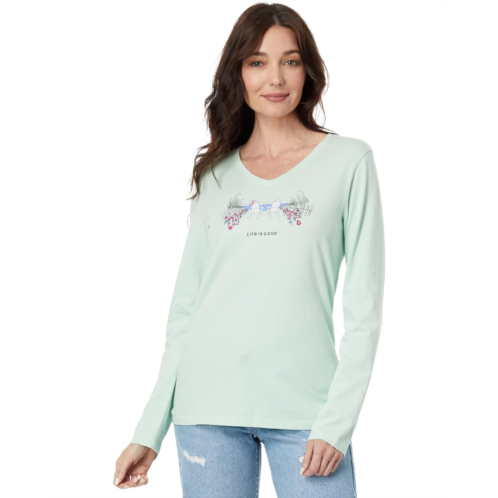 Life is Good Beach Path Long Sleeve Crusher Vee