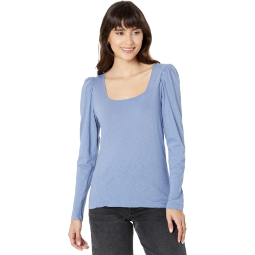 SUNDRY Square Neck Long Sleeve Pima Cotton Tee