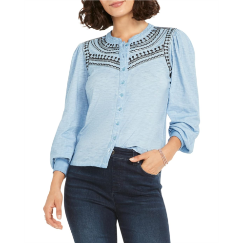 Womens NIC+ZOE Embroidered Pop Shirt