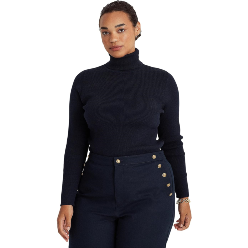 POLO RALPH LAUREN Womens Lauren Ralph Lauren Plus-Size Ribbed Turtleneck Sweater