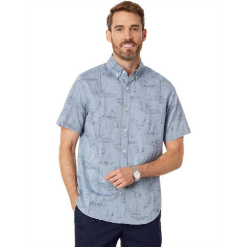 Nautica Printed Chambray Short Sleeve Shirt