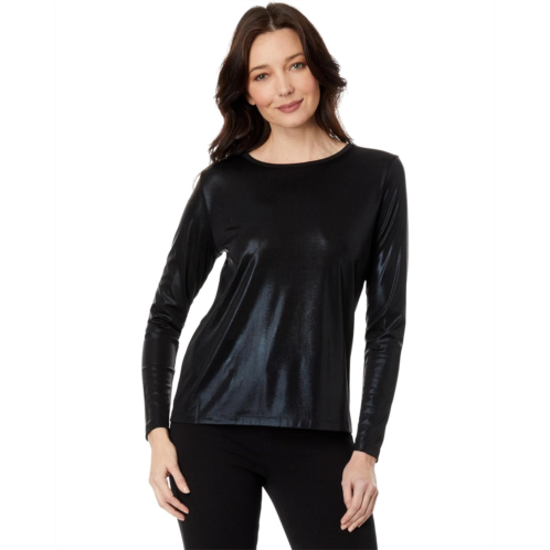 Womens Elliott Lauren Glimmer Knit Long Sleeve Shimmer Top