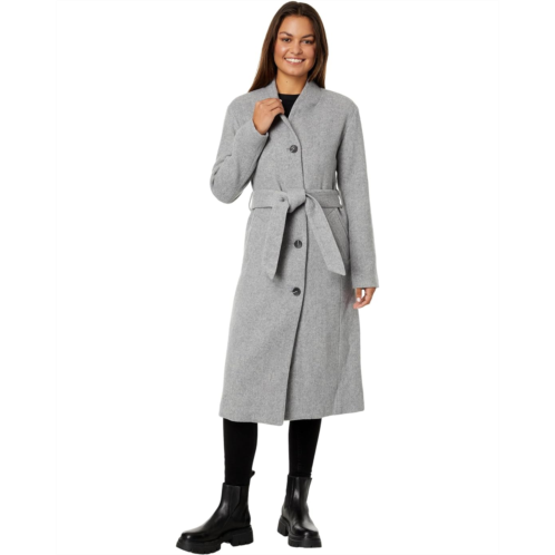 Womens Avec Les Filles Wool Blend Overlap Collar Coat