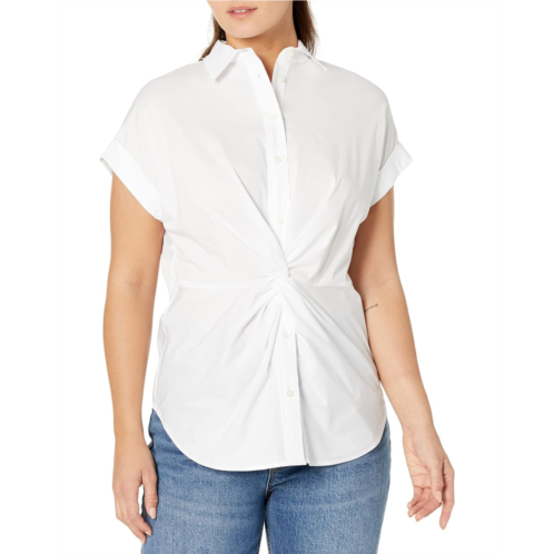 POLO RALPH LAUREN Petite Twist-Front Cotton Short Sleeve Shirt