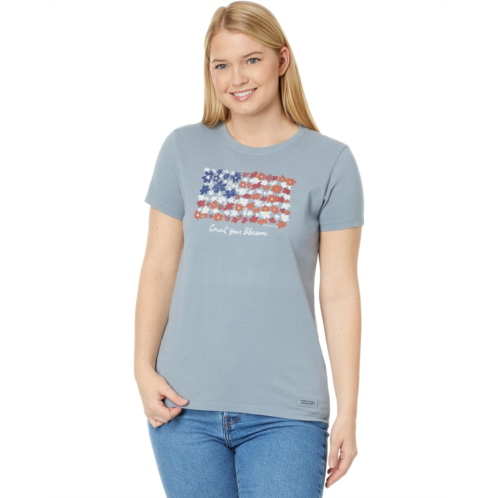 Life is Good Count Your Blossoms USA Flag Short Sleeve Crusher Tee