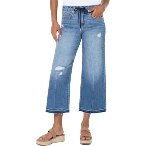 Liverpool Los Angeles Knit Back Wide Leg Jeans in Glacier