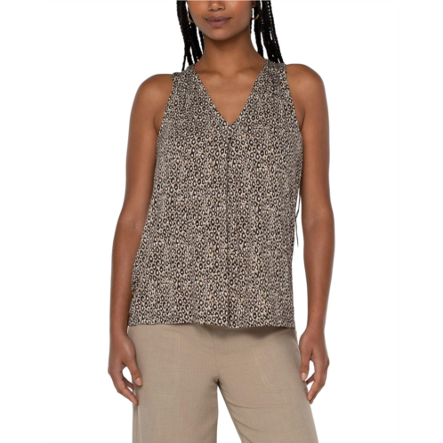 Liverpool Los Angeles Pleated Front Sleeveless Modal Knit Top