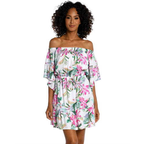 Womens La Blanca Mystic Palms Off-the-Shoulder Dress