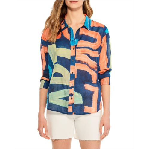 Womens NIC+ZOE Love Art Joy Crinkle Shirt