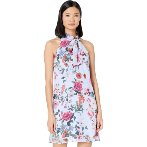 Vince Camuto Printed Chiffon Bow Neck Float