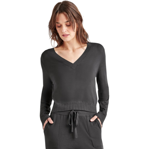 Womens Splendid Veroinca Cable V-Neck Sweater