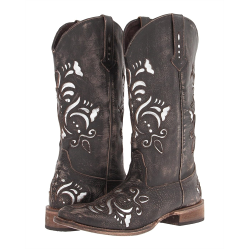 Womens Roper Laser Cut Metallic Underlay Boot