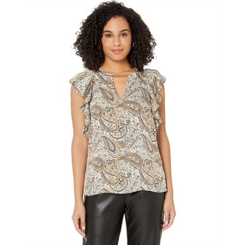 Michael Michael Kors Drama Patchwork Paisley Top