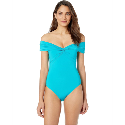 Trina Turk Getaway Solids Twist Bandeau One-Piece