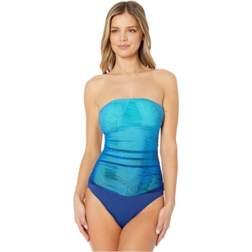 POLO RALPH LAUREN Ombre Palm Bandeau Underwire One-Piece