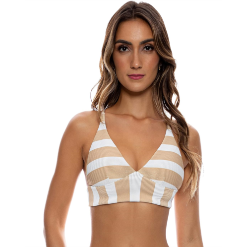 Luli Fama Golden Hour Cross-Back Bustier Top