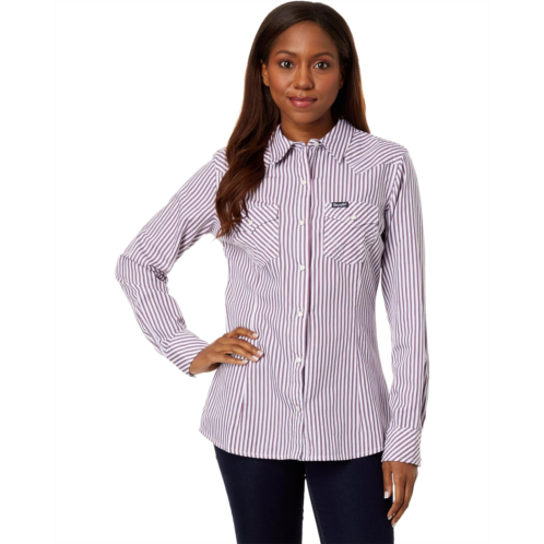 Womens Wrangler Retro Long Sleeve Snap Stripe