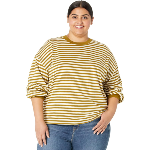 Madewell Plus Supima Cotton Essential Long-Sleeve Tee in Zetta Stripe