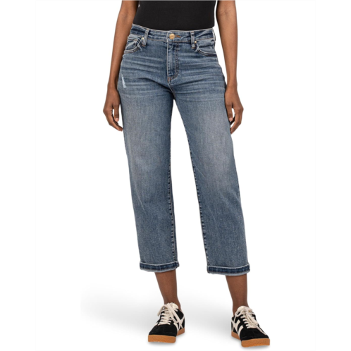 Womens KUT from the Kloth Sienna Baggy Boyfriend Crop Roll-Up Reg Hem in Passion