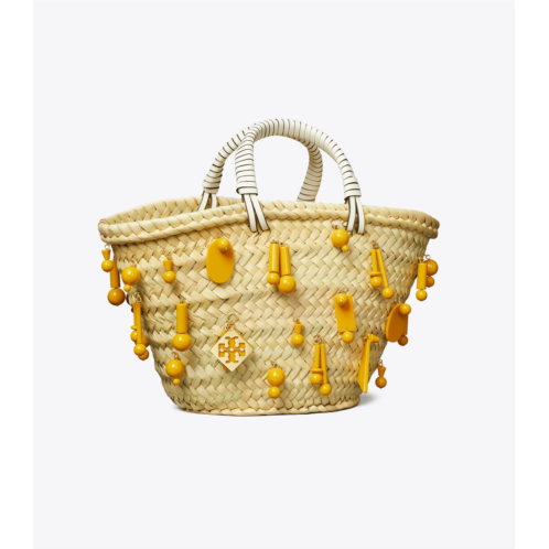 Tory Burch SMALL RAFFIA EMBROIDERED TOTE