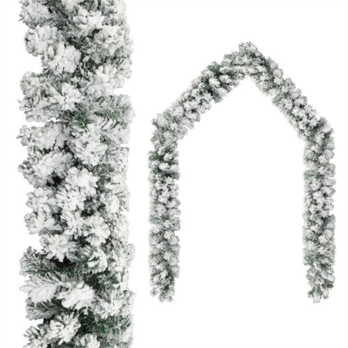 VidaXL christmas garland with flocked snow green 65.6 pvc, 320969