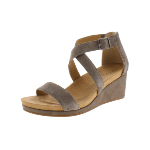 Lucky Brand kenadee womens suede strappy wedge sandals