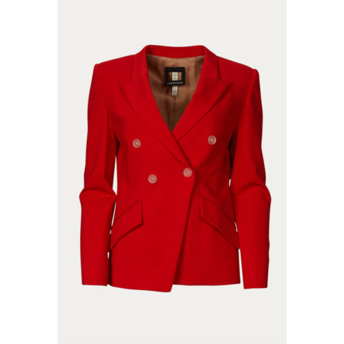 LANDSCAPE super matte jersey fitted double-breasted blazer in coral