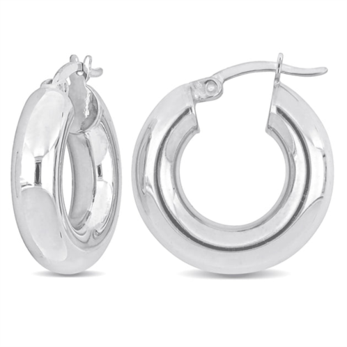 Mimi & Max 20x5mm round hoop earrings in sterling silver