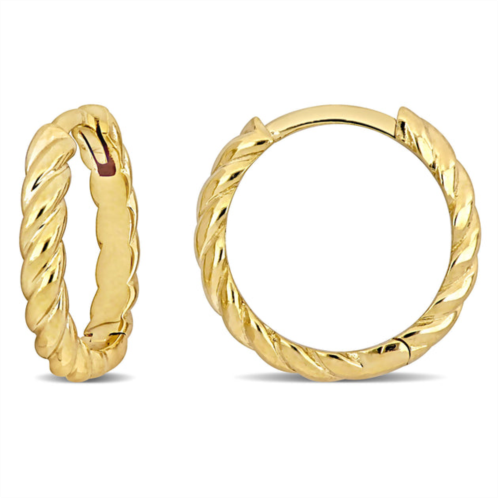 Mimi & Max 15mm twist design mini hoop earrings in 14k yellow gold