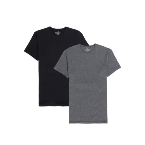 Psycho Bunny mens undershirt crew neck tee grey/black 2 pack b6u904arcs-xgb