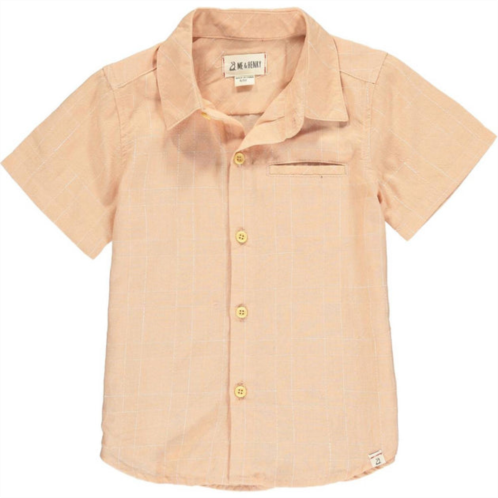 FREECITY boys newport button down shirt in peach grid