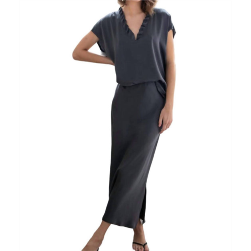 Go by Go Silk long for it skirt in charcoal