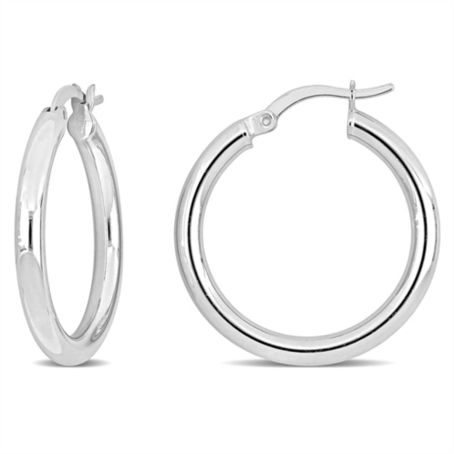 Mimi & Max 26x3mm round hoop earrings in sterling silver