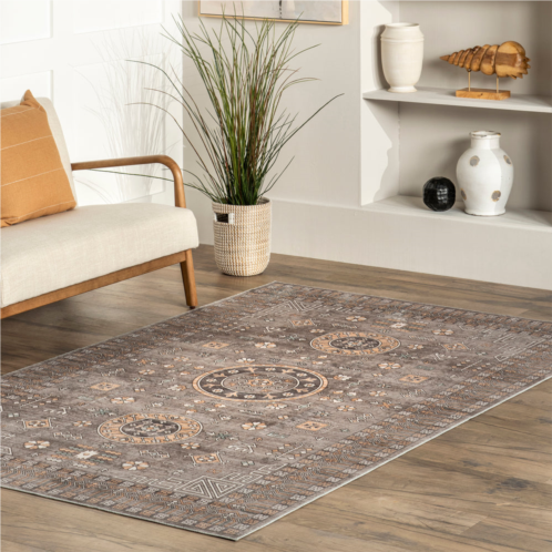 NuLOOM tama circle medallion machine washable area rug