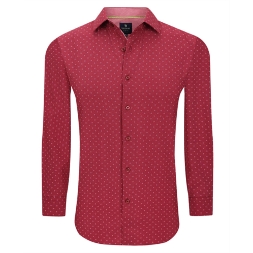 Tom Baine slim fit performance long sleeve geometric button down