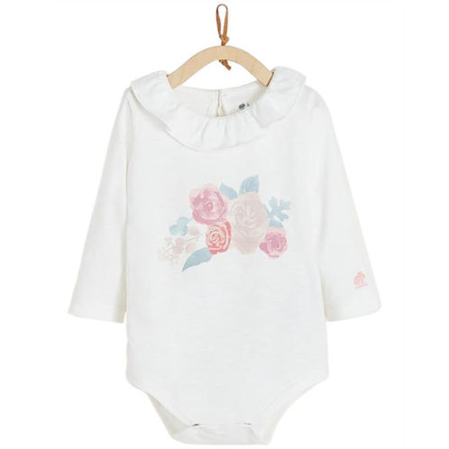 Babycottons rose ruffle collar bodysuit