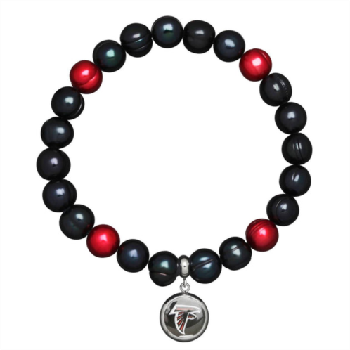 Honora atlanta falcons stretch pearl bracelet in black