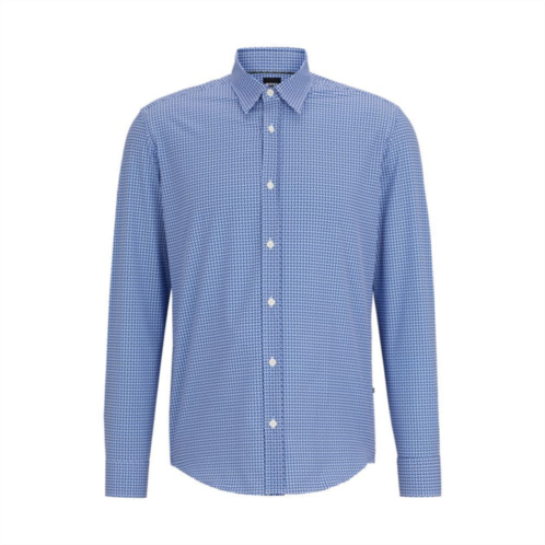 BOSS regular-fit shirt in printed performance-stretch fabric