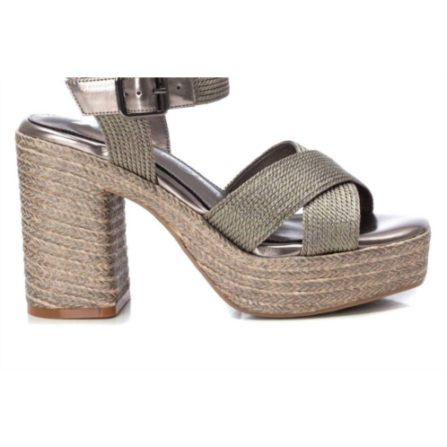 Xti womens heeled sandal in plumb