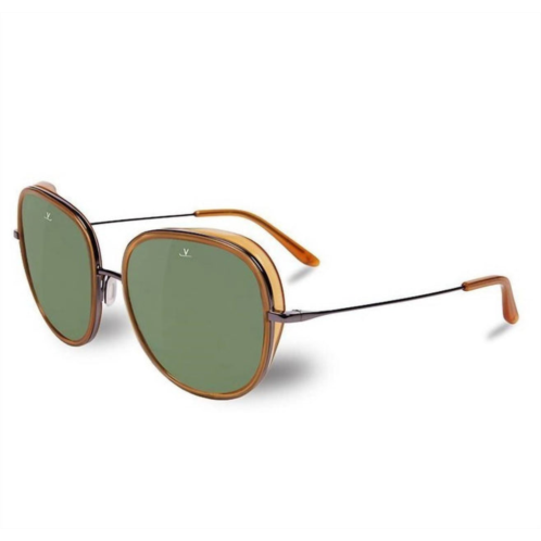 VUARNET cat eye sunglasses in transparent brown/ greygrey green lenses