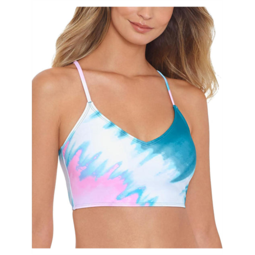 Salt + Cove juniors womens tie-dye lace-up bikini swim top