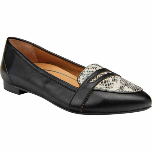 VIONIC womens savannah loafer -wide width in white/black snake