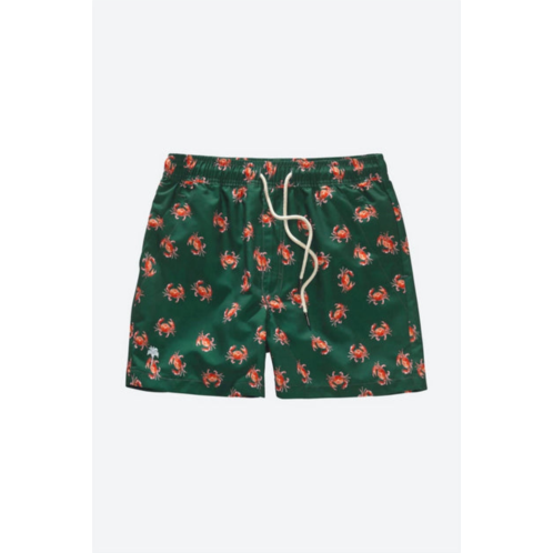 OAS men embroidery crab swim trunk shorts in green