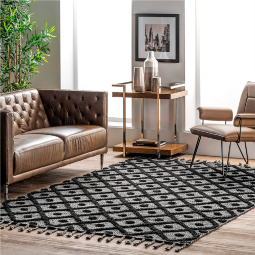 NuLOOM hand loomed trellis tassel jinny area rug