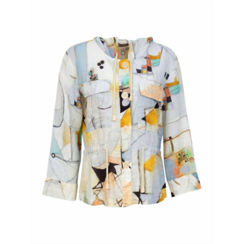 DOLCEZZA womens untitled 9 linen jacket in multi