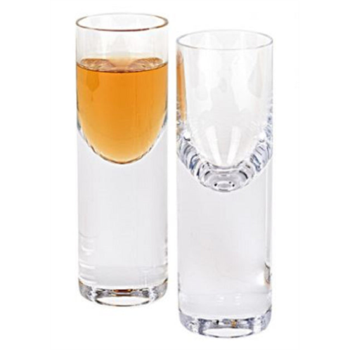 Homezia set of 2 mouth blown crystal long shot glasses