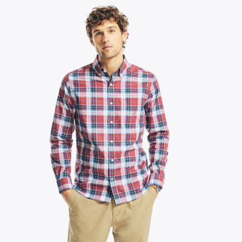 Nautica mens big & tall plaid poplin shirt