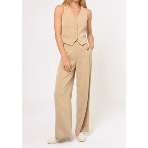 GREYLIN stanley wide leg trousers in khaki