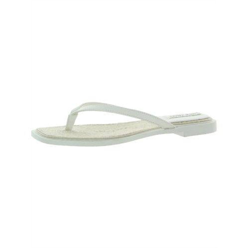 Steve Madden abela womens faux leather toe post flip-flops